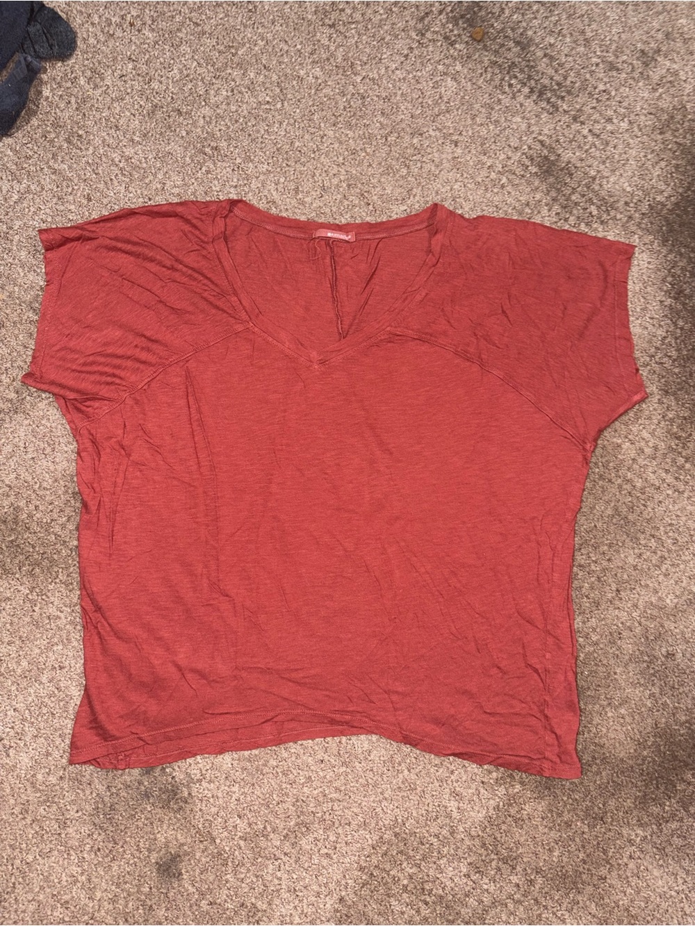 LAmade Short Sleeve V-Neck Tee - Rust Red